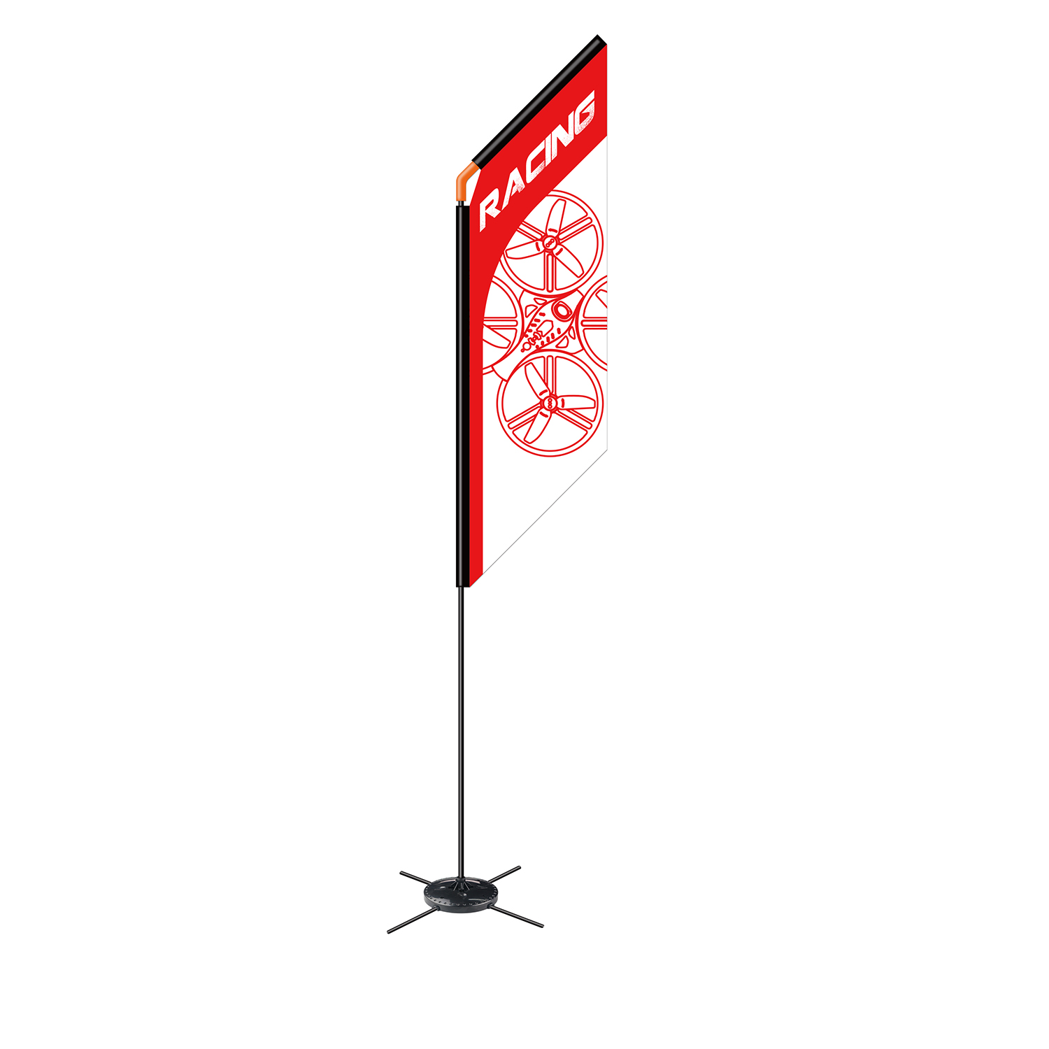 Drone Racing Flag - 560mm FPVレーサーフラッグドローン クアッドホープ フリースタイル ビルド済み シネフラッグポール