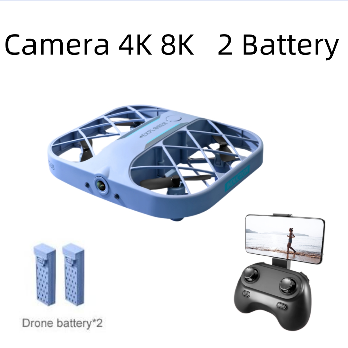 Drone Racing Camera - JJRC H107 FPV RCドローン（バッテリー2個付き）、8K/4Kカメラ搭載クアッドコプター、リモコン付きドローン、クリスマスプレゼントに最適